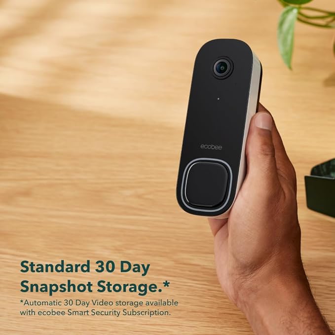 Smart Doorbell Camera by Ecobee, Night Vision, 2-Way Talk